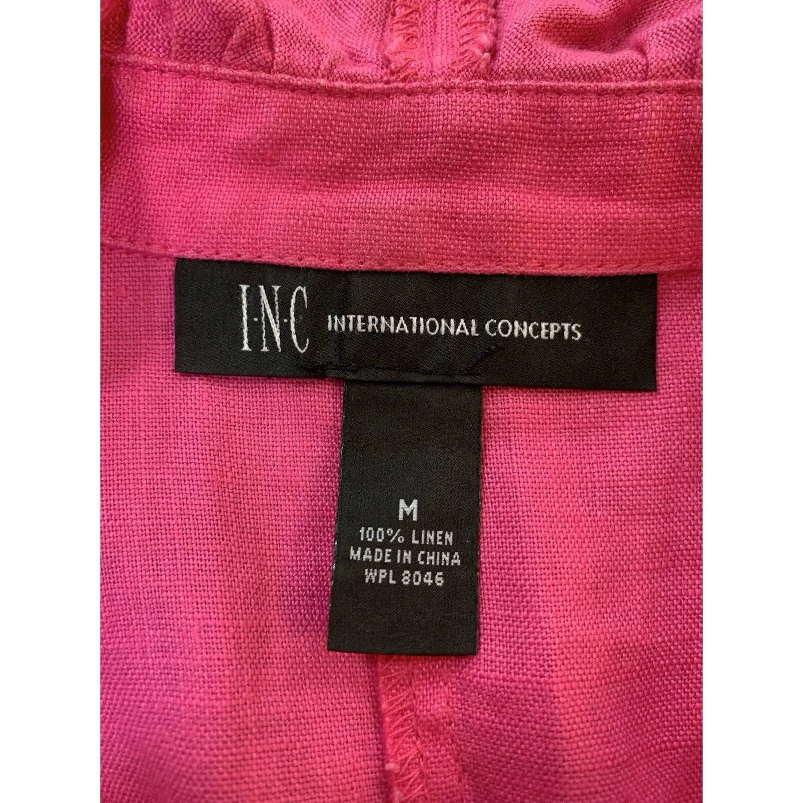 INC International Concepts Hot‎ Pink 100% Linen Ruffle Lightweight Jacket Medium - Image 5