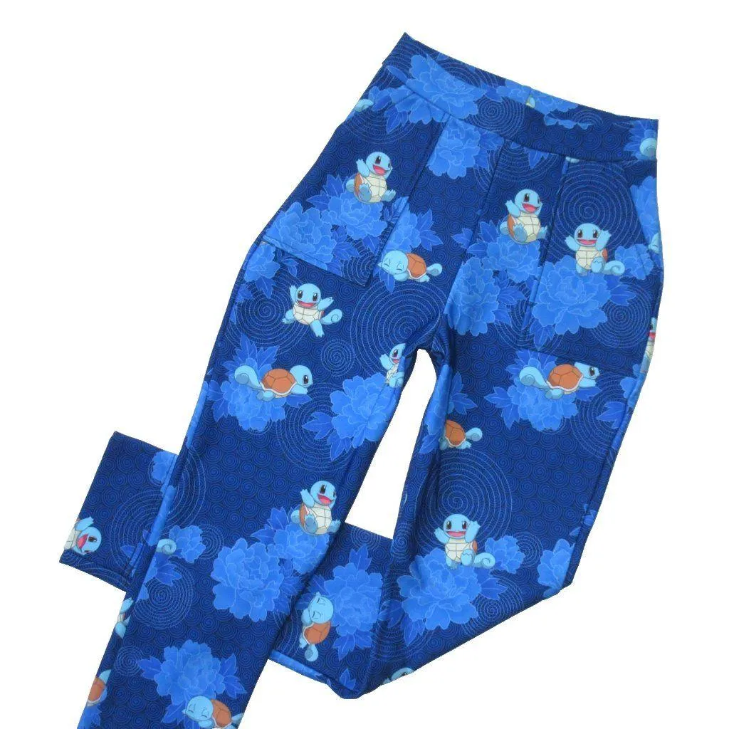 NWT BlackMilk x Pokemon Squirtle Flowers Cuffed Pants Fleece-lined Stretch XS - Image 3