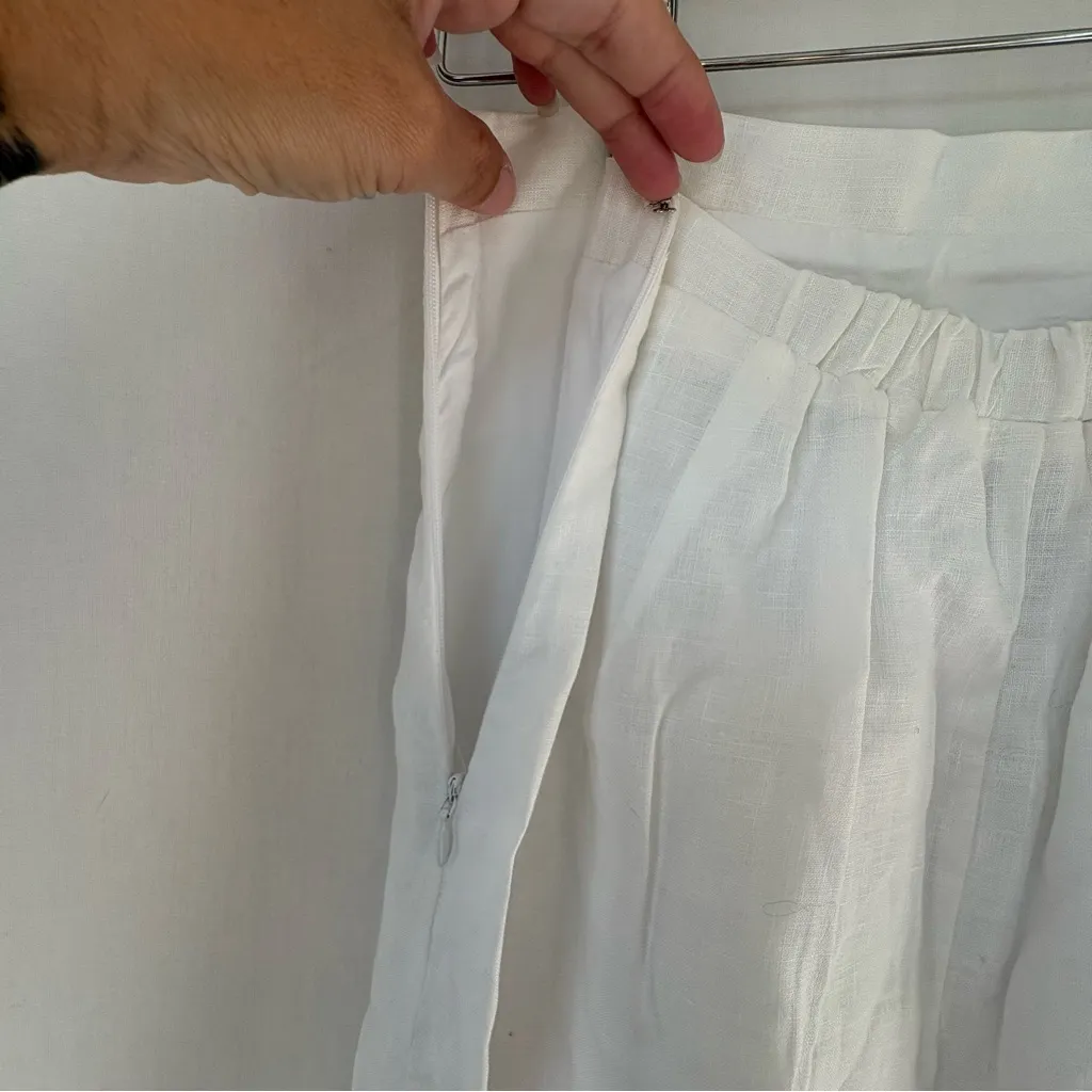 DISSH Roberts line maxi skirt white 100% linen size 4 - Image 9