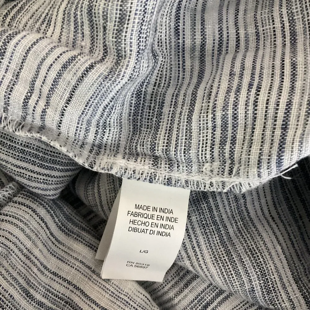 New!! Lucky Brand Large button-down pocket cold shoulder linen dress ruffle midi - Image 10