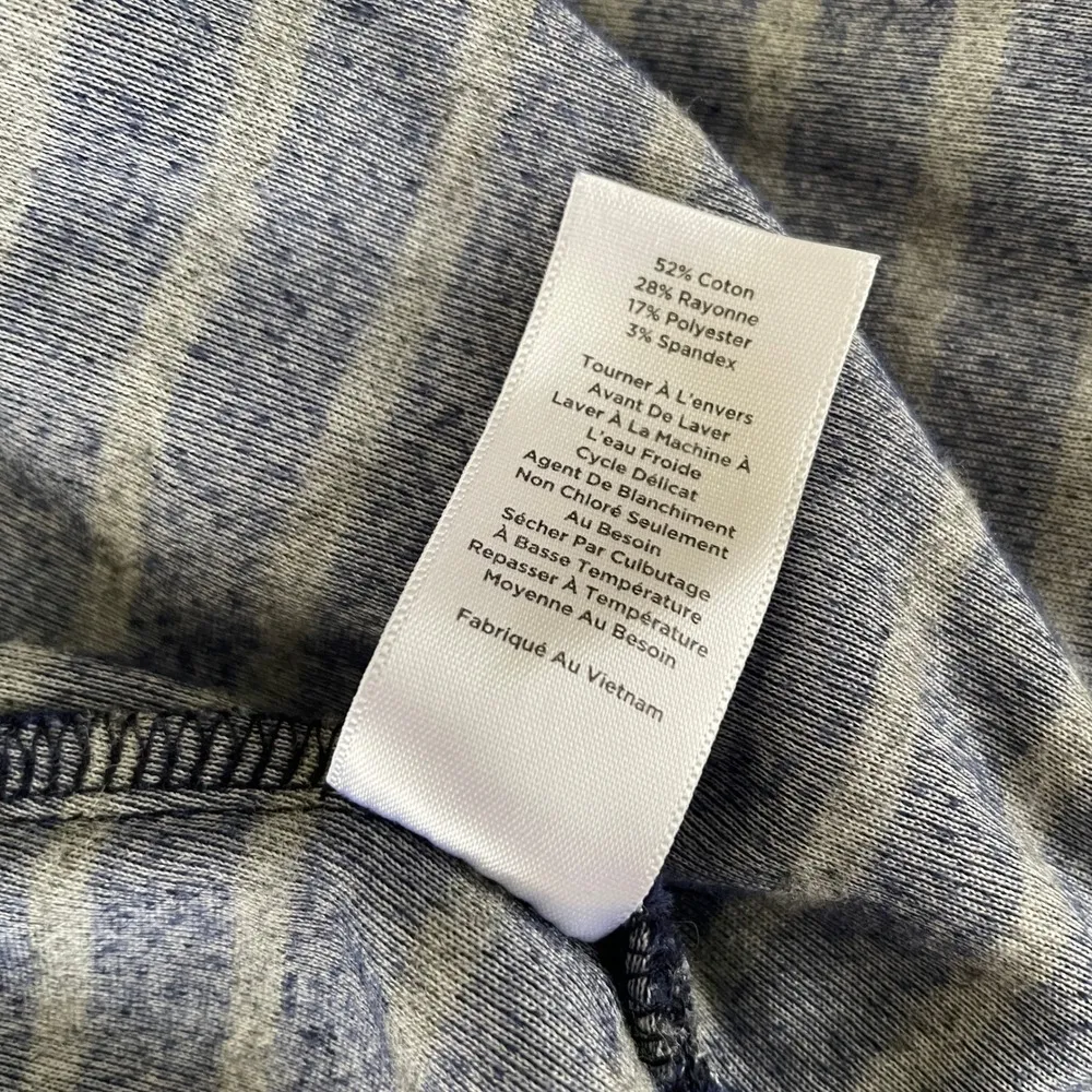 Talbots Striped Cardigan Sweater Medium Blue Velour Velvet Prep Mature Old Money - Image 11