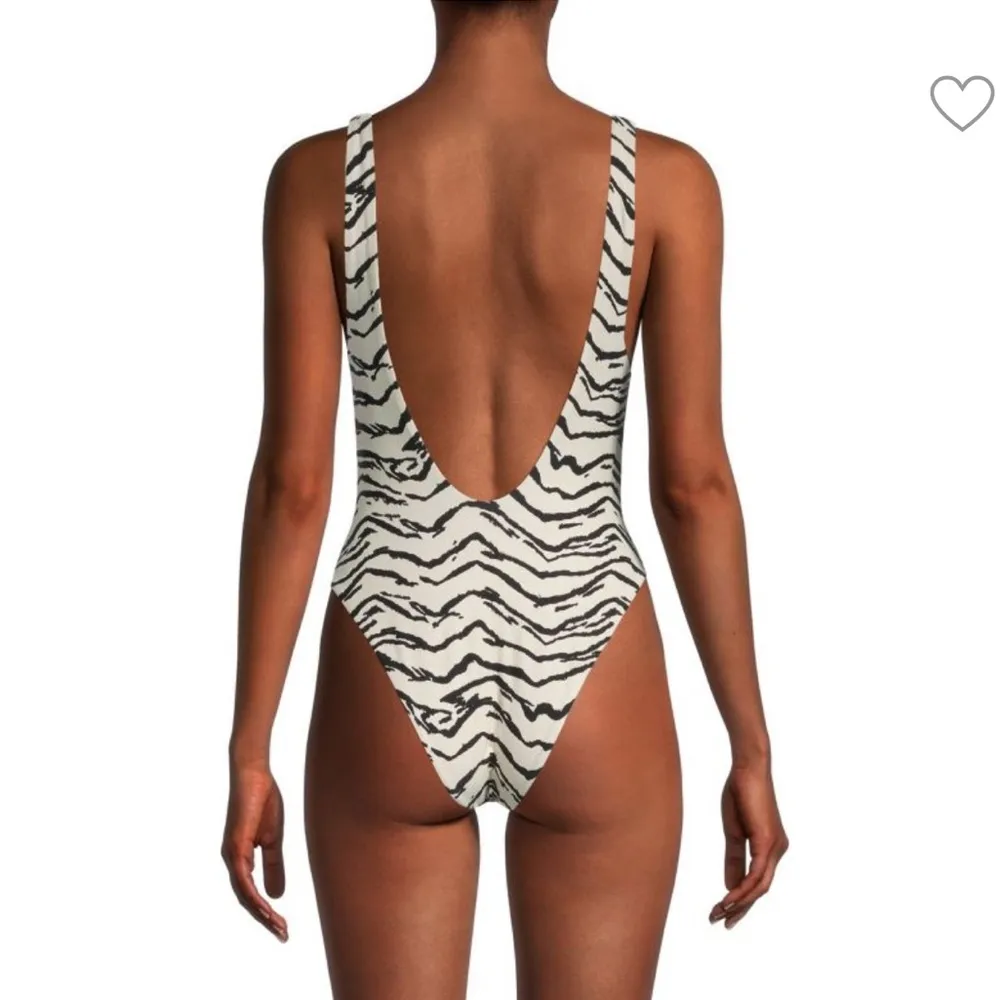 WeWoreWhat Zebra Printed High-Cut One-Piece size Large NWT - Image 2