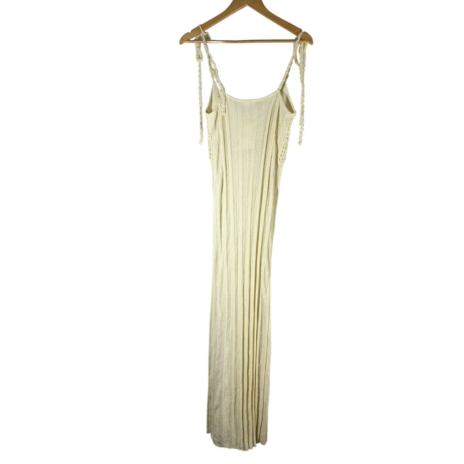 Line & Dot Carra Womens Crochet Maxi Bodycon Dress Size XS Cream - Image 4