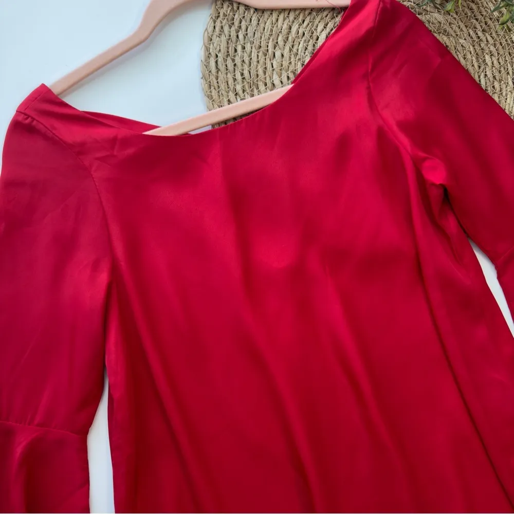 SABO SKIRT Red Bell Sleeve‎ Tunic Top Size 6 - Image 3