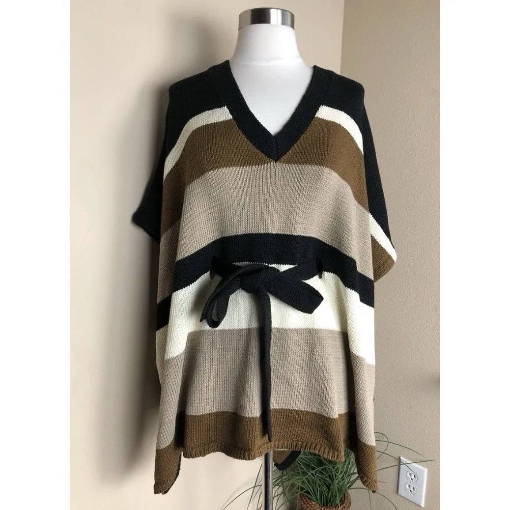 Trina Turk Kimono Sweater Belted Poncho Size‎ M Workwear Everyday Coat Jacket # - Image 2