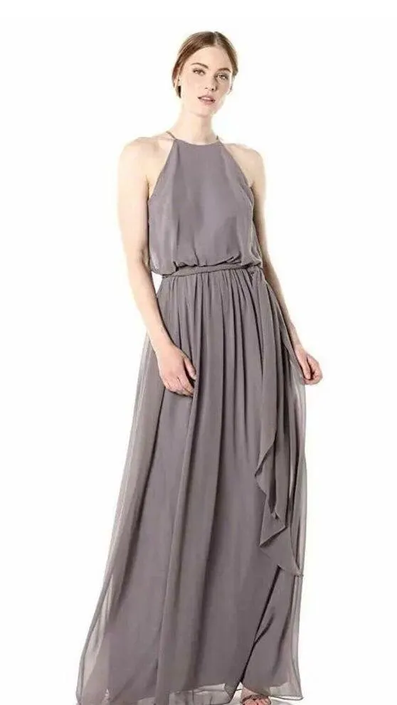Donna Morgan Collection Alana Halter Blouson Gown Gray Women’s 6 - Image 3