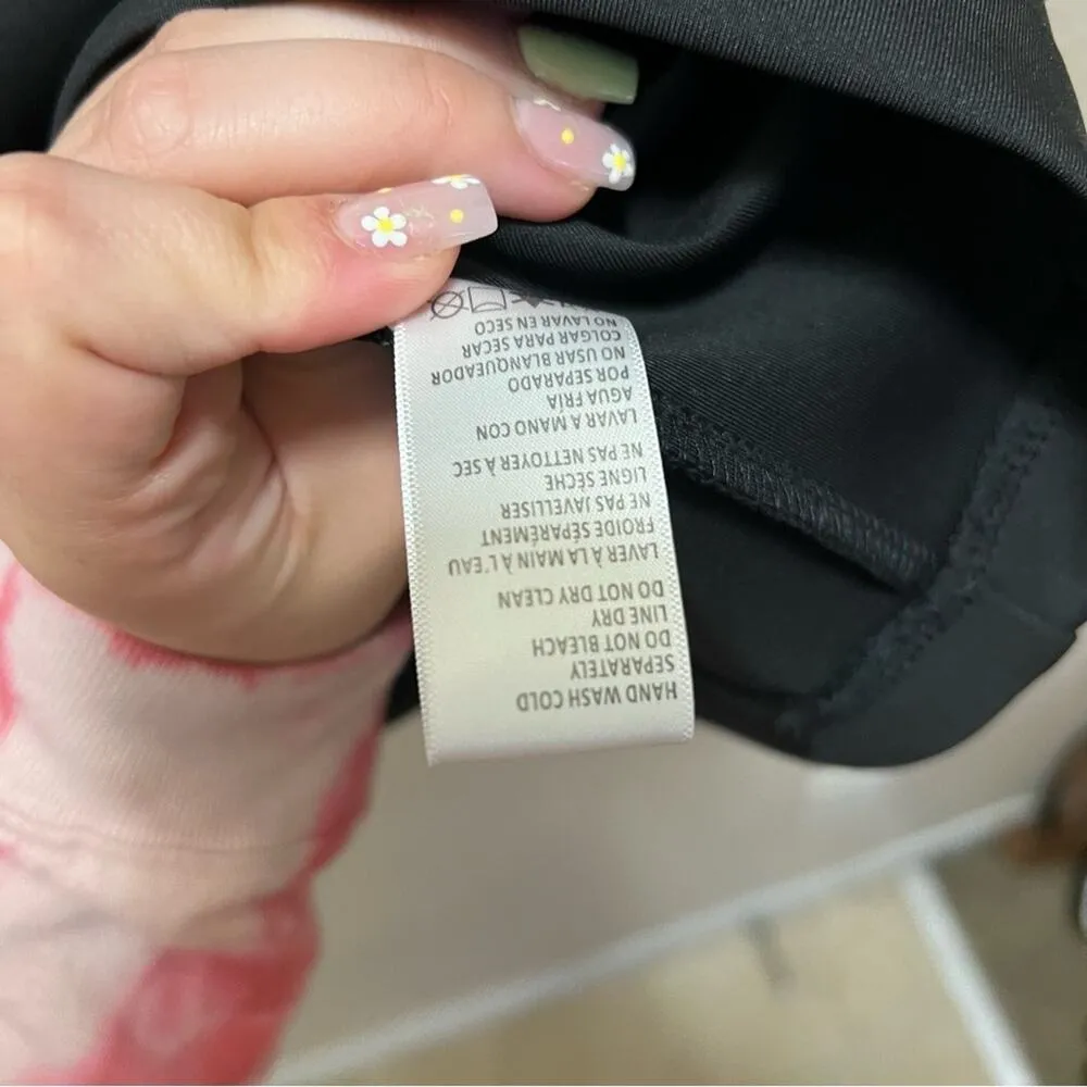 Good American Black Shift Dress Short Sleeve Padded Modern Simple Mini Sz 2 - Image 7