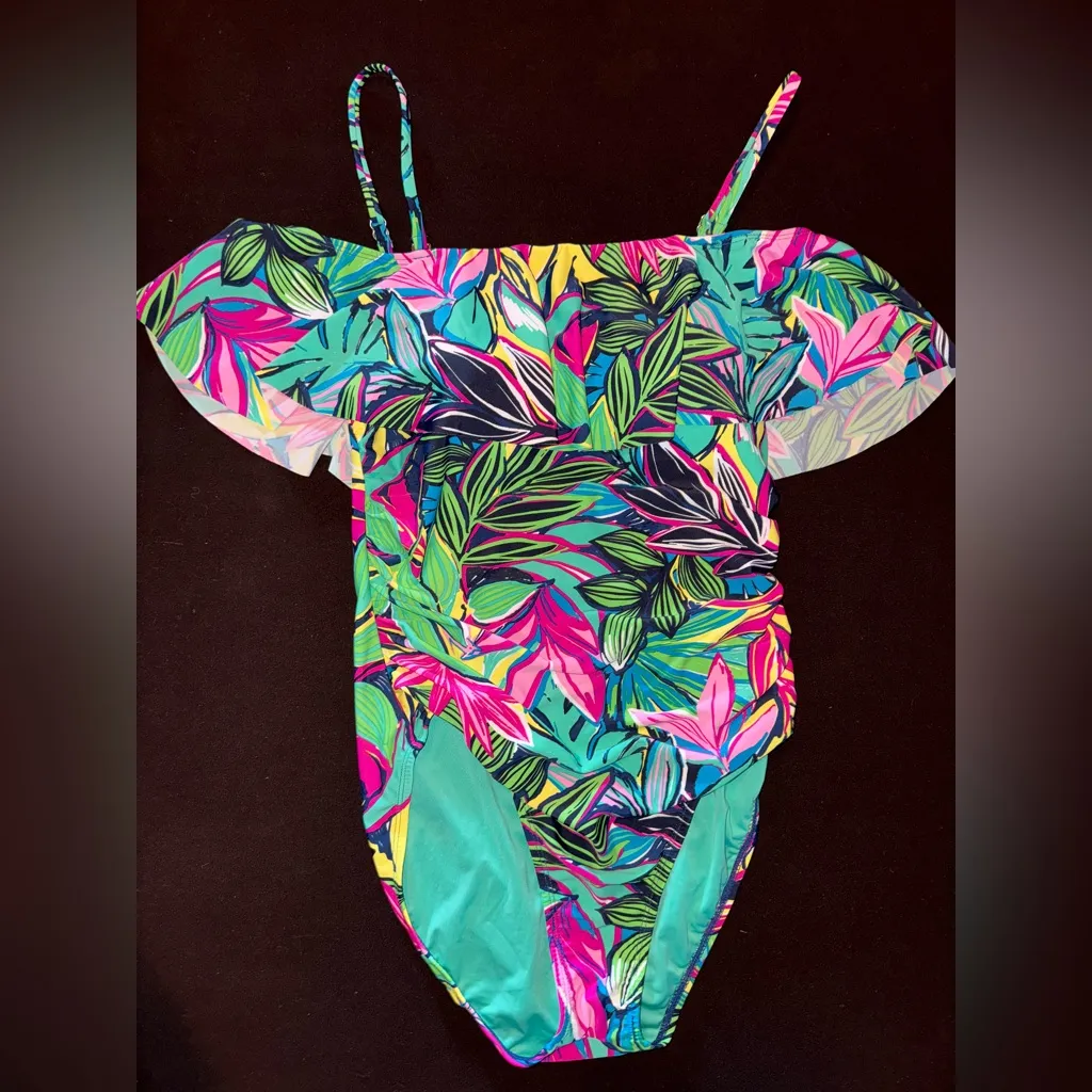 Caribbean Joe Women's Off The Shoulder One Piece Swimsuit - Cape Coral Multi - Image 2