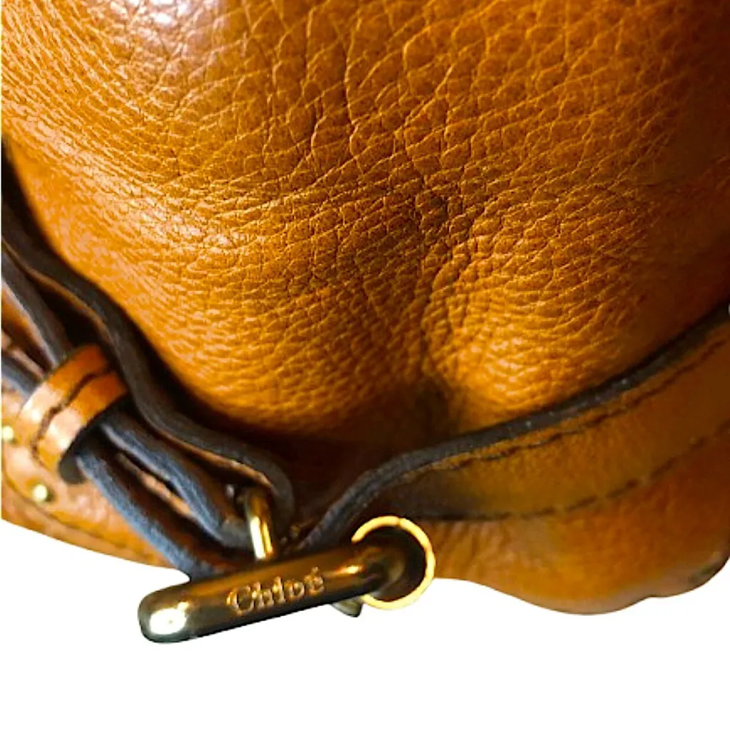 CHLOE PADDINGTON British Tan Leather Hobo Shoulder Bag with Lock Key - Image 11