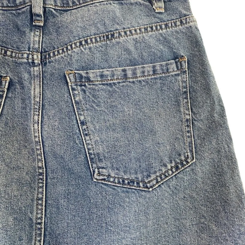 Free People We The Free Zip It Up 100% Cotton Denim Jean Skirt Women Sz 30 - Image 7