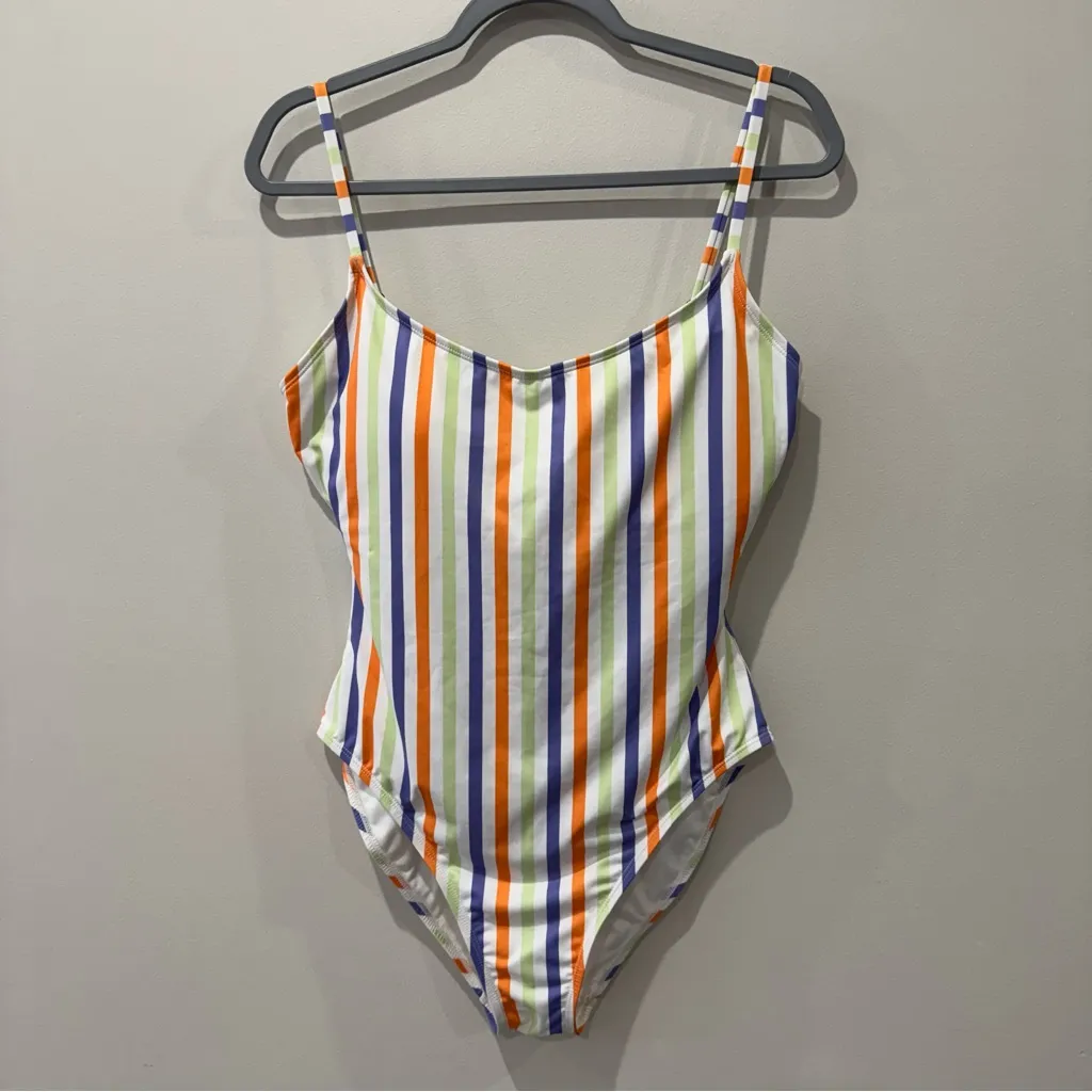 Andie Almafi One Piece Swimsuit Size XL Colorful Bright Stripe Pastel - Image 2