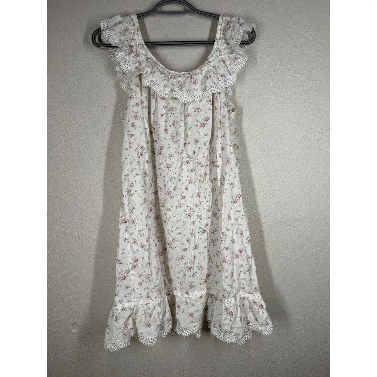 Rachel Ashwell Shabby Chic Ruffle Nightgown Womens Sz L Cottagecore Prairie - Image 7