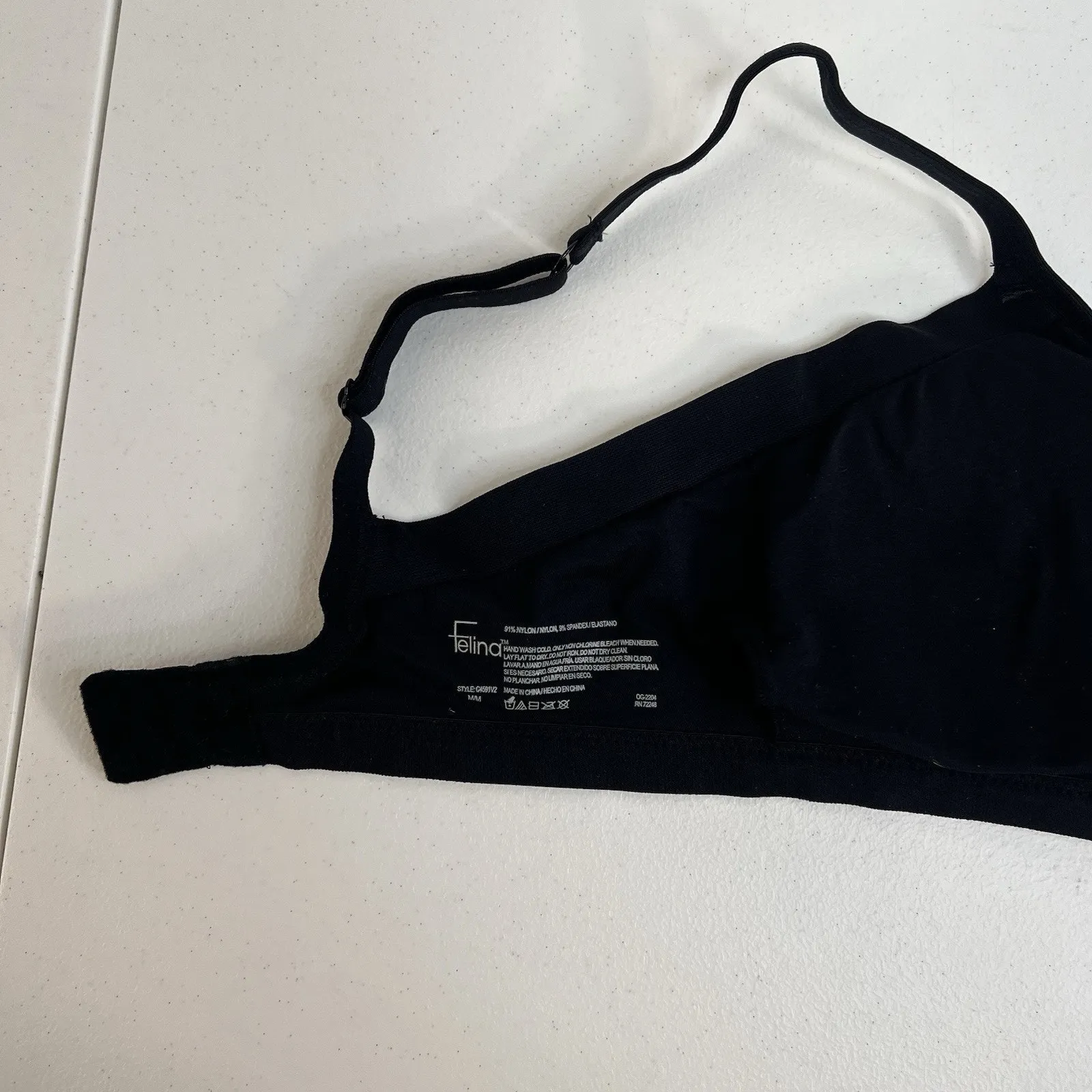 Felina  Medium M Bra Seamless Side Smoothing Wireless Removable Padding Black - Image 11