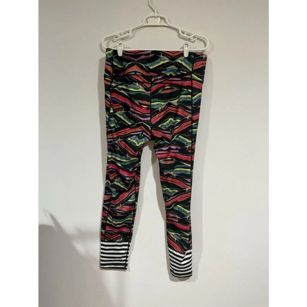 Woman’s Adidas Long Climalite Hi Rise Athletic Pants XL Geometric Multi Color - Image 3