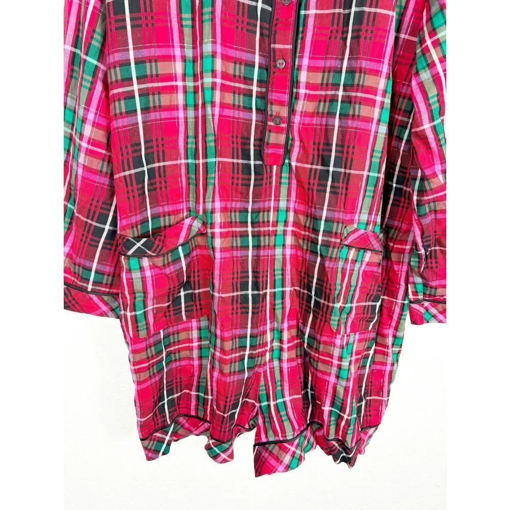 NWT Victoria’s Secret Flannel Romper Size XXL Red Plaid Print Pajamas Sleepwear - Image 11