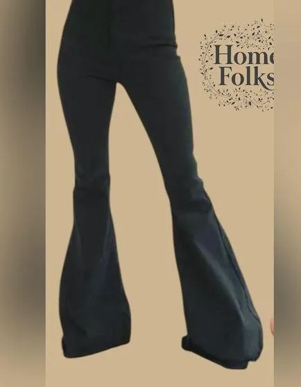 L&B home folks Women's Black bell  Flared Jeans - Image 2