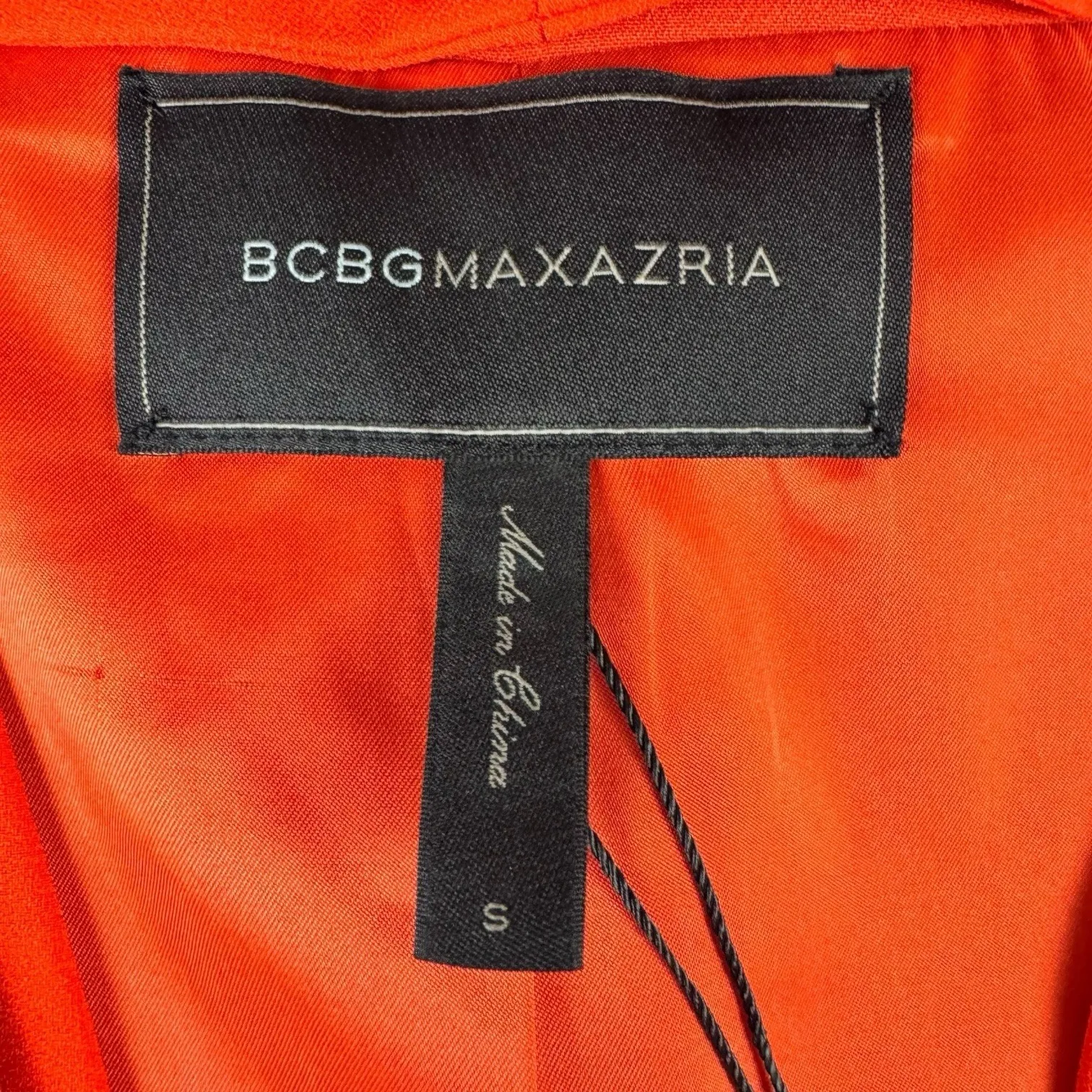 BCBGMAXAZRIA Jared Fringe Scarf Blazer‎ Vest Orange NWT Sz S - Image 3