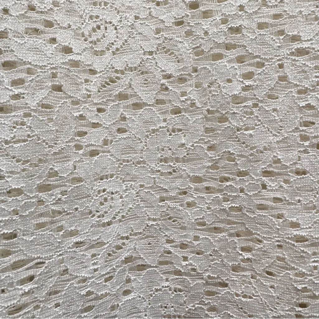 Vintage Arizona Jeans Y2K 90s Cream Lace Mock Neck Ruffle Top Victorian Boho XXL - Image 3