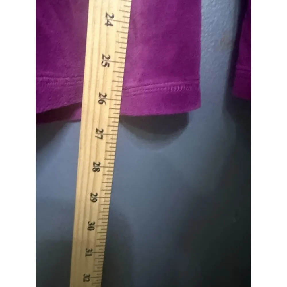 Plush & Lush Velour Track Pants Women's Size Large Wide Leg Purple Sequin Pocket - Image 8