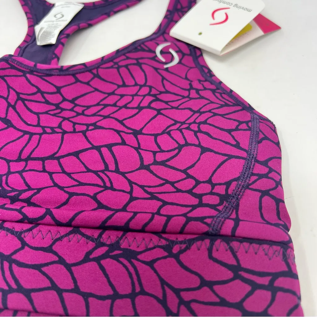 Moving Comfort Switch it up Racer sports bra in Currant Woven size L Large NWT - Image 2
