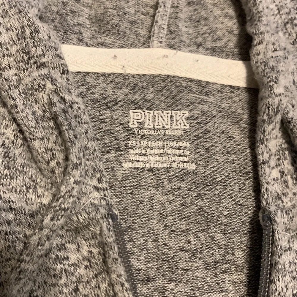 PINK Gray Zip Up Hoodie - Image 3