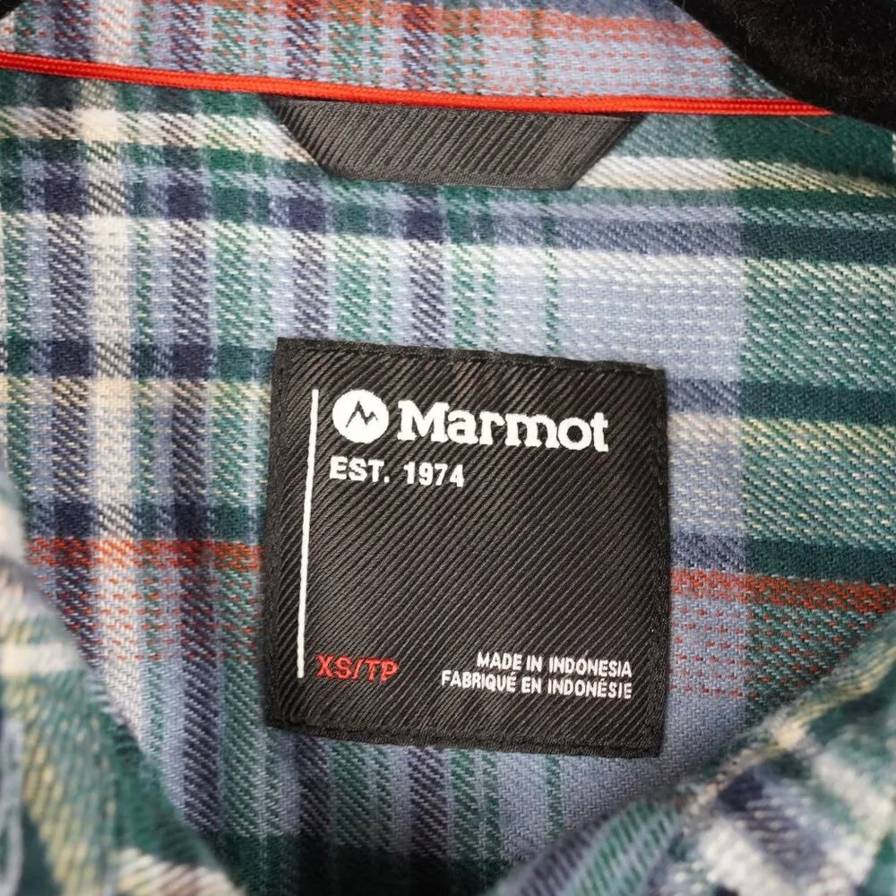 Marmot Womens Bridget‎ Long Sleeve Teal Flannel Shirt Size XS - Image 4