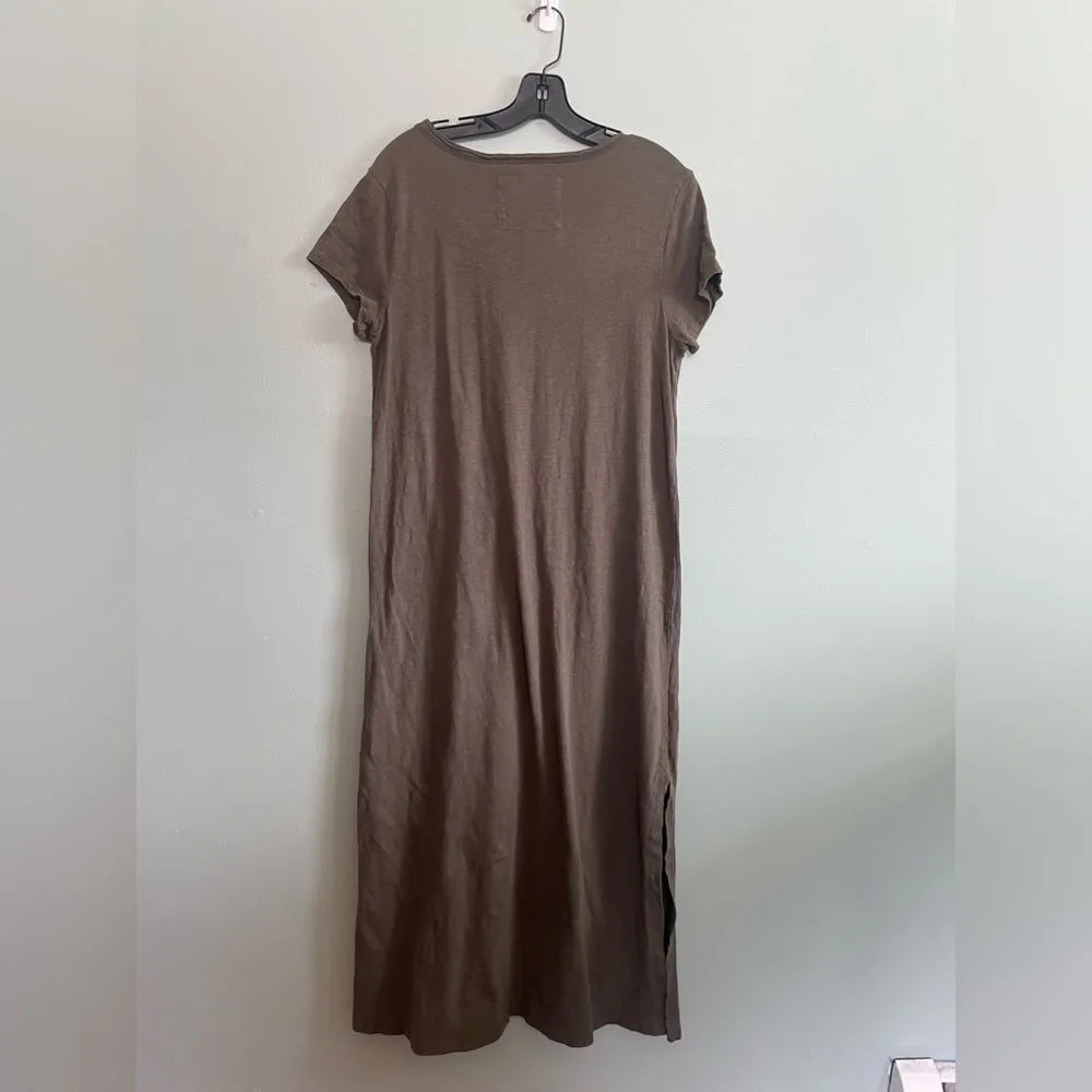 C&C California Olive 100% Cotton Tee Shirt Maxi Summer Beach Dress SZ L - Image 6