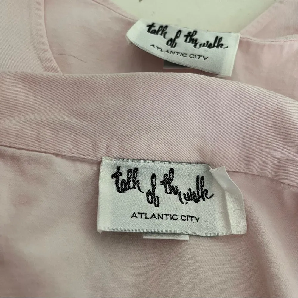 TALK Of The WALK Atlantic City Pink Cotton Dress 2 Piece Shift Jacket Size Large - Image 10