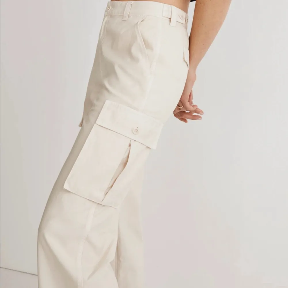 Madewell Garment-Dyed Low-Slung Straight Cargo Pants in Vintage Linen Size 33 - Image 4