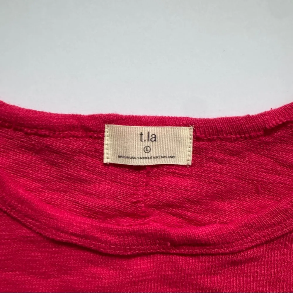 Anthropologie T. La Pink Cropped Top Long Sleeve Size Large NWOT - Image 3