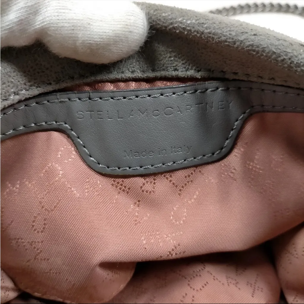 Stella McCartney Falabella Gray Vegan Suede Chain Crossbody Bag - Image 7