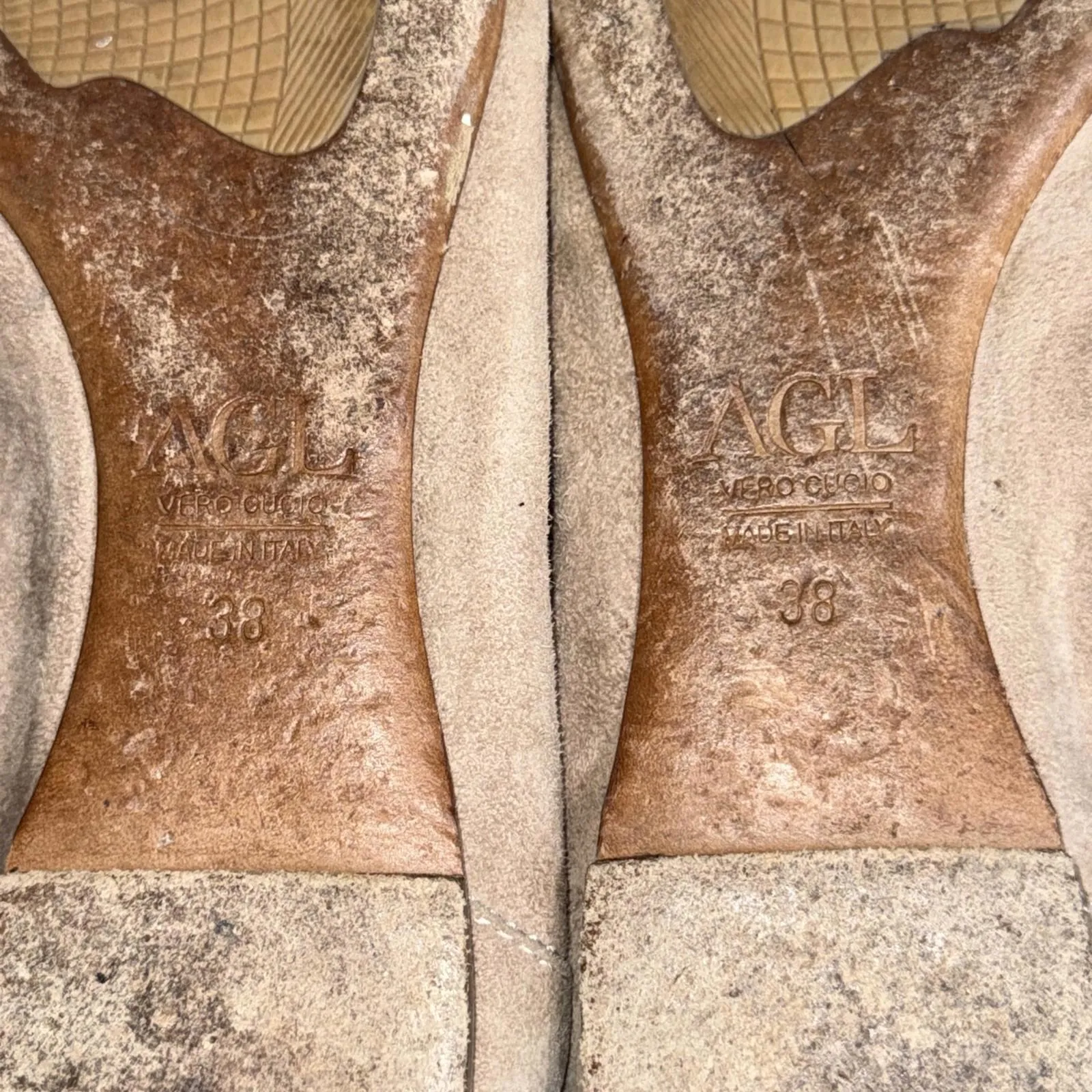 AGL Attilio Giusti Beige Shimmer Bedazzled 90s Y2K Millennial Flats Shoes 7.5 38 Black - Image 6