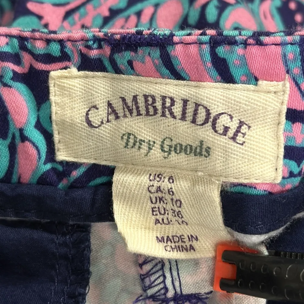 Cambridge Dry Goods Colorful Pink Blue Paisley Stretch Cotton Shorts Womens 6 - Image 11