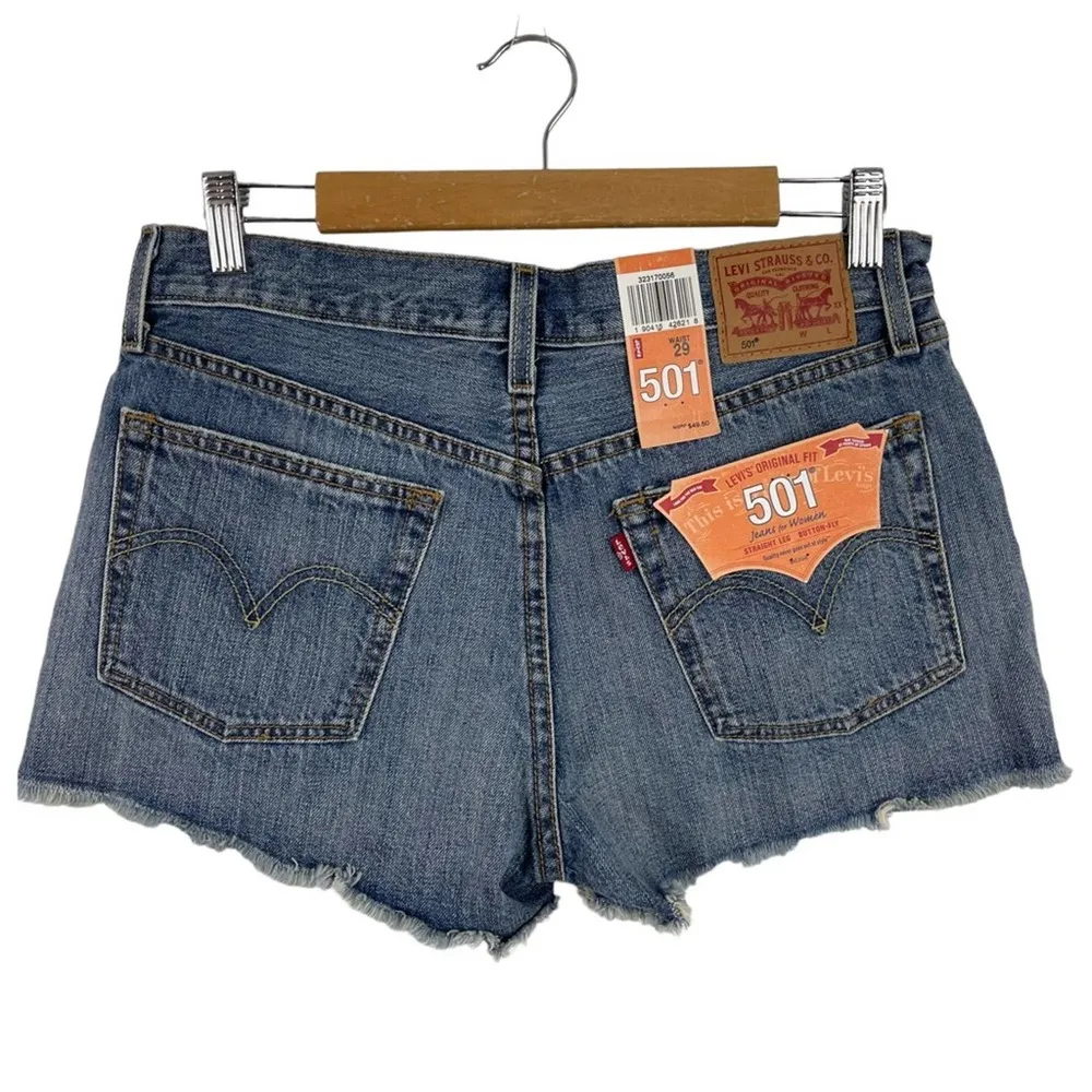Levi’s 501 Roadside Blues Cut Off Button Fly Shorts 100% Cotton Distressed 29 - Image 8