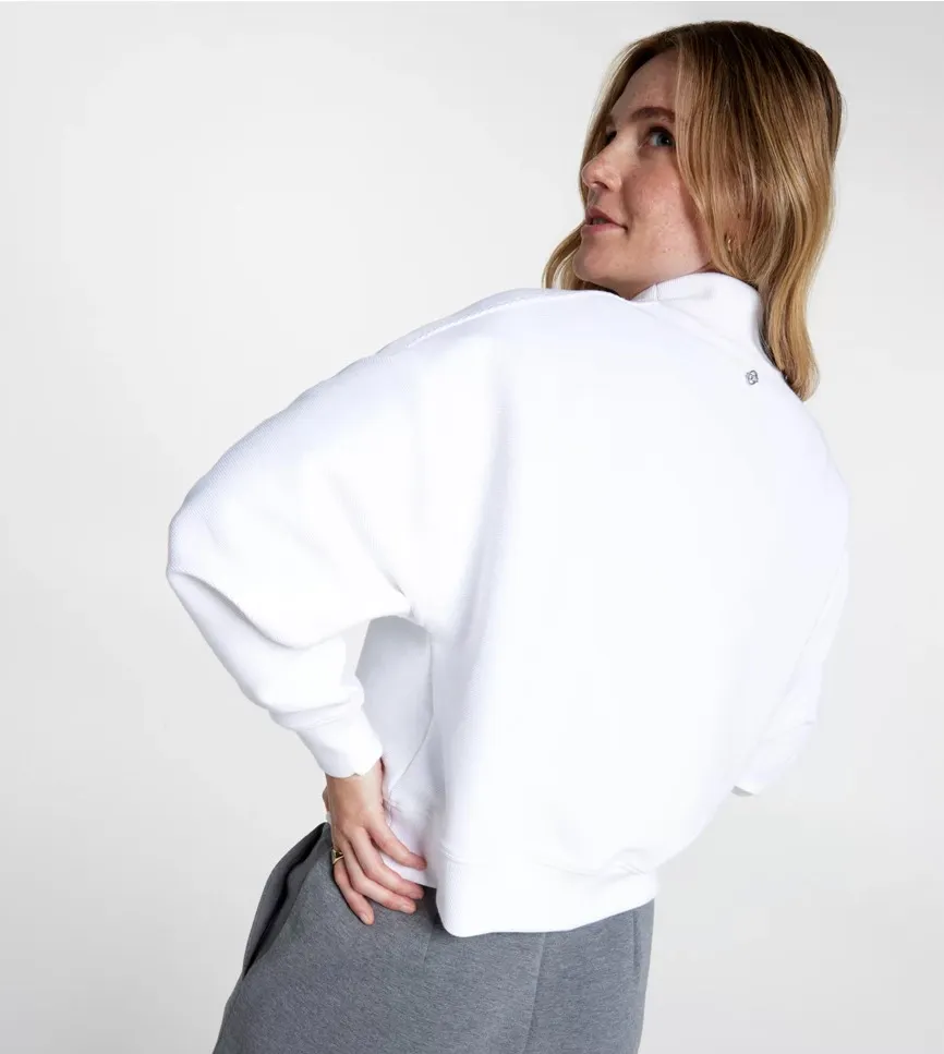 Calia Women's Funnel Neck Pullover in Pure White size XS NWT - Image 2