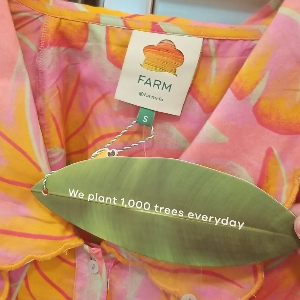 💕FARM RIO💕 Bright Forest Midi Dress ~ Botanical Print Small S NWT - Image 11