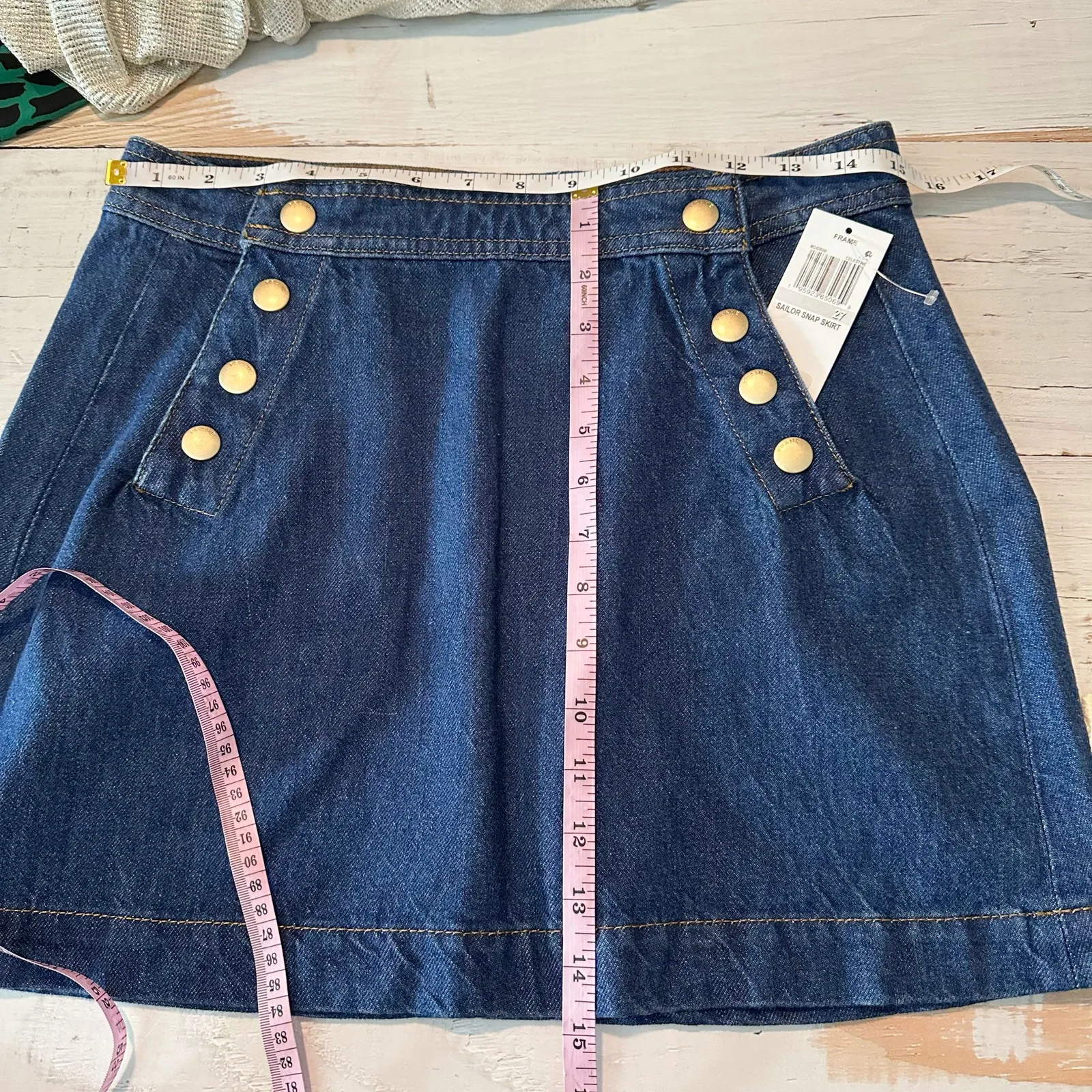 FRAME Sailor Denim Mini Skirt Size 27 Casual
Streetwear - Image 9