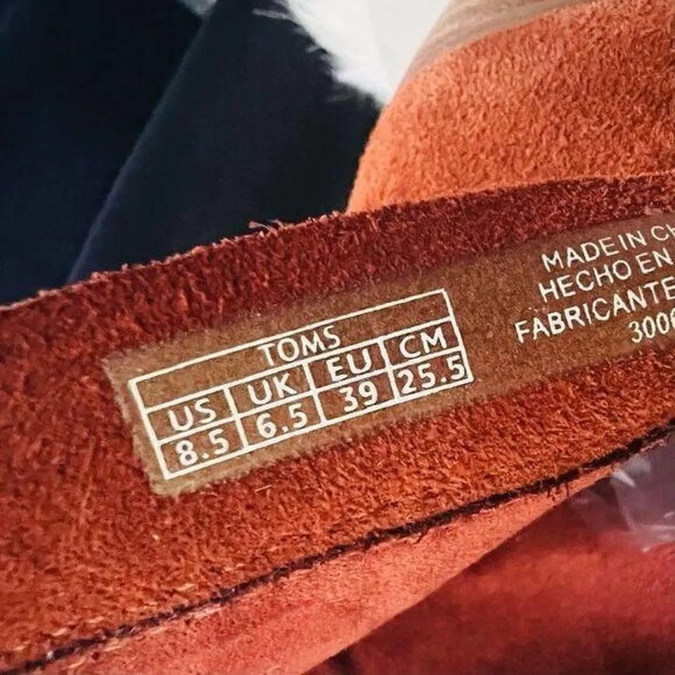 TOMS Lunata Western‎ Boho Tassel Suede Bootie Stacked Block Heel, Brown Size 8.5 - Image 8