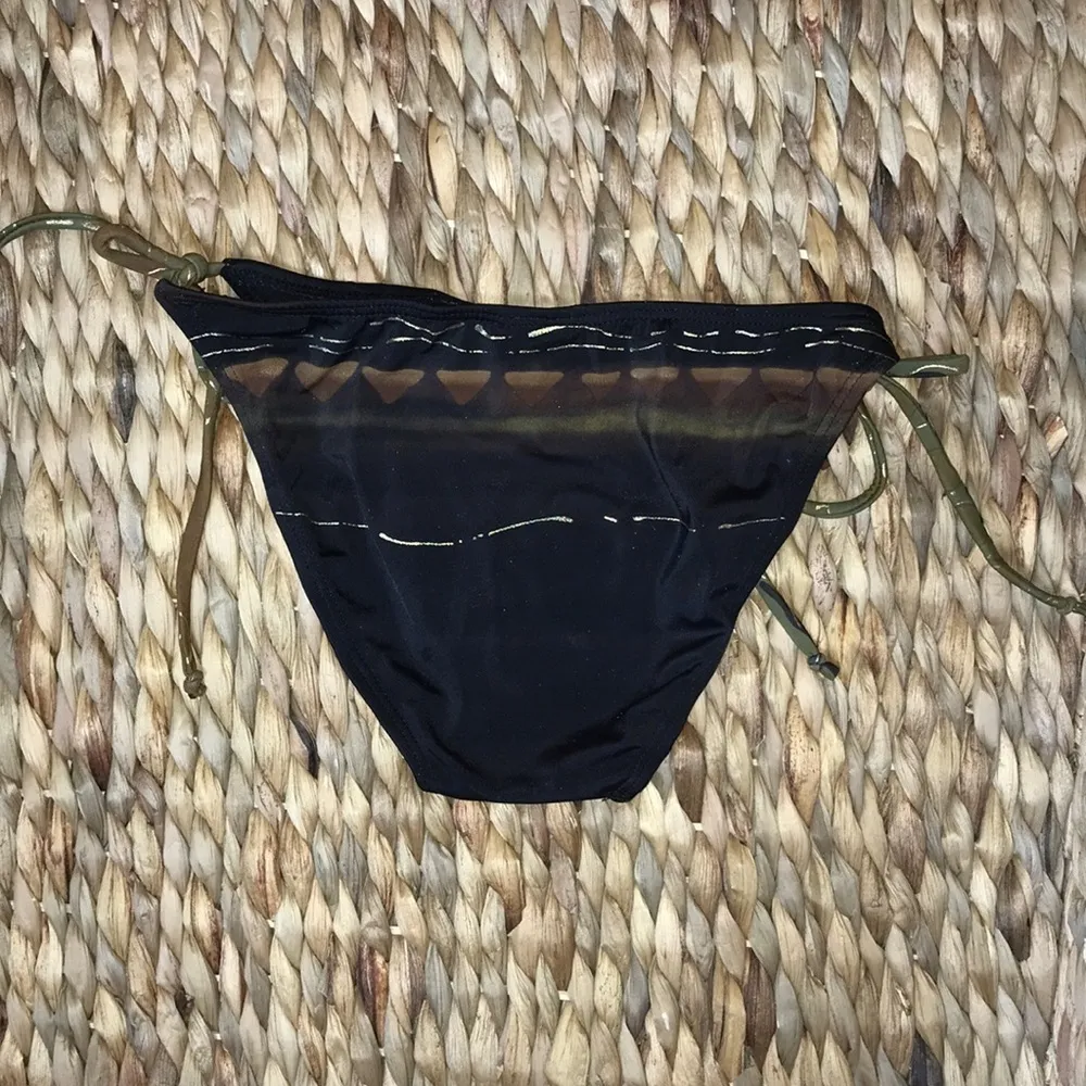 Beach Joy  Size Medium Metallic Bikini Side Ties Bikini Bottom. New With Tags - Image 2
