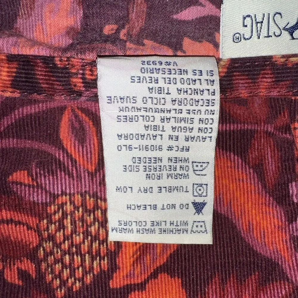 Vintage White Stag Dark Fall Floral Corduroy Cotton Midi Skirt 12 | Retro Boho - Image 6