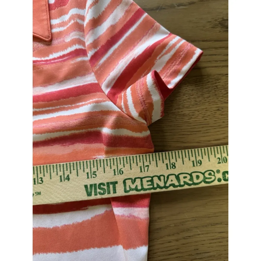 Chicos Zenergy Golf Polo Shirt Women Size 0 Short Sleeve Stretch Buttons Active Orange - Image 5