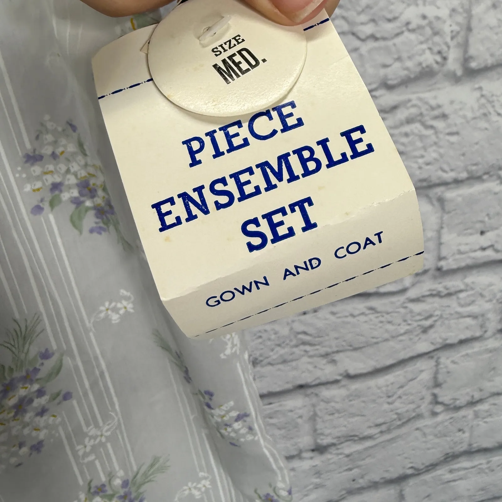 Vintage Ballet Peignoir Set Size M White Floral Cotton Blend Robe Gown Short New Size M - Image 7