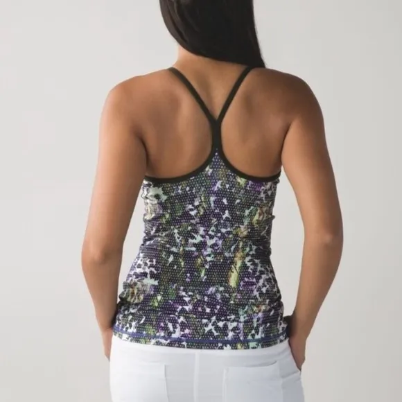 Lululemon Power Y Tank Floral Sport Gator Green - Image 2