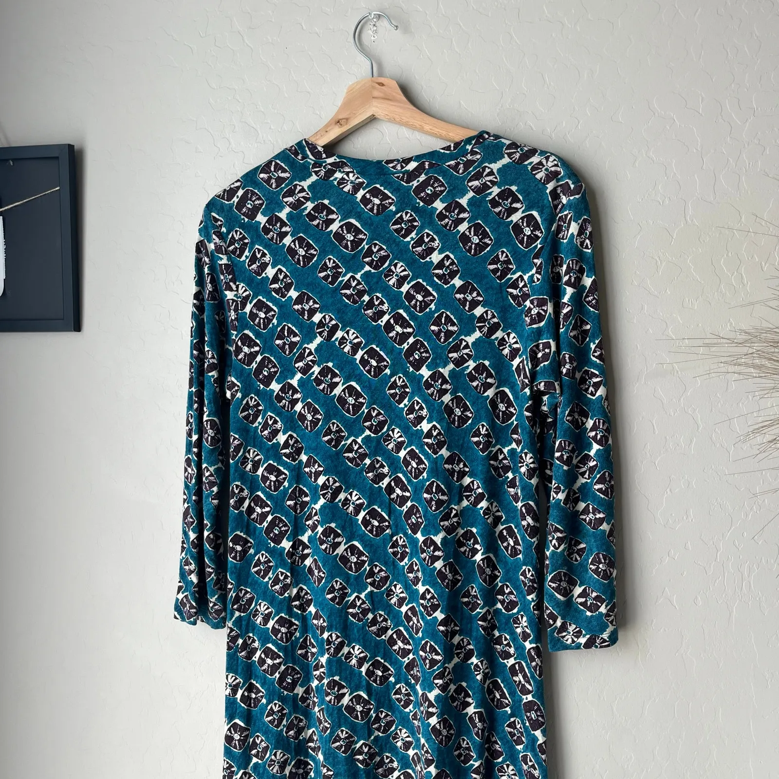 Samantha Sung Dress Long Sleeve‎ Graphic Print Knee Length Minidress Blue Size 8 - Image 6