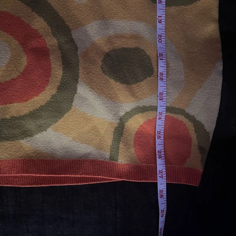 Cider Retro Patterned Collared‎ Knit Orange & Yellow Mini Festival Dress - Image 11