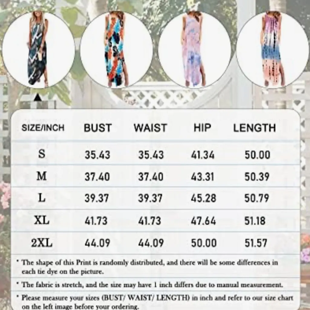 ANRABESS Sleeveless Tropical Leaf Print Maxi Dress Green Size M - Image 5