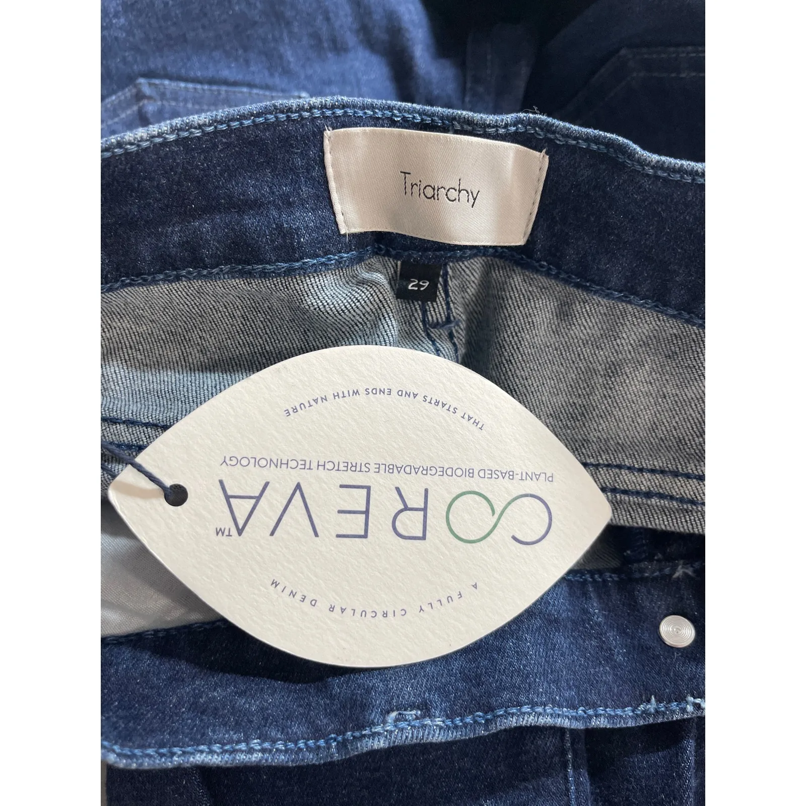 NEW Triarchy Women's Blue High Waist Slim Fit Skinny Leg Denim Jeans Pants Sz 29 - Image 5