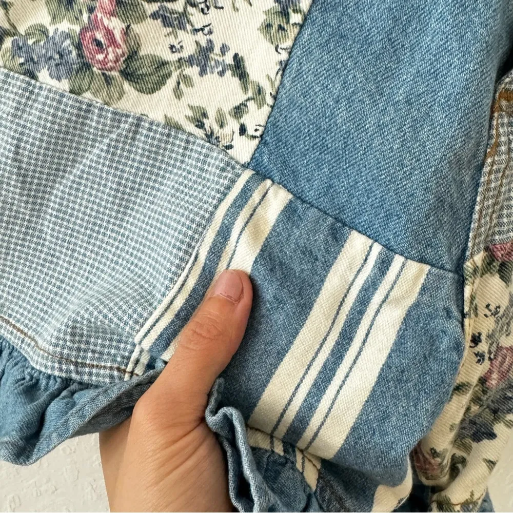 Vintage California Concepts Patchwork High Rise Ruffle Denim Shorts Size undefined - Image 13