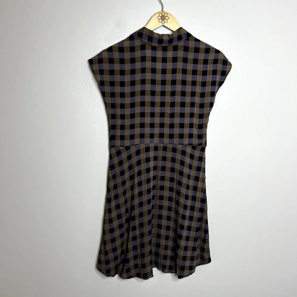 Urban Outfitters Plaid Checkered Short Sleeve Shirt Dress - Image 5
