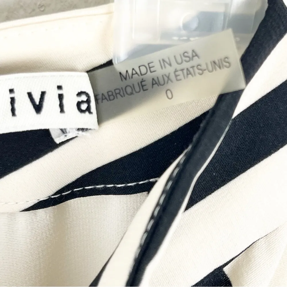 ALICE + OLIVIA Sherice Striped Georgette High Rise Wide Leg Trouser Pants Size 0 - Image 5